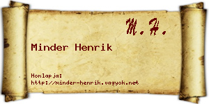 Minder Henrik névjegykártya